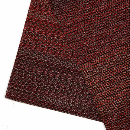 Placemats Set Of 6 For Dining Table Washable Woven Vinyl Placemats Non-Slip Heat Resistant Kitchen Table Mats Easy To Clean (Set Of 6)- Red.