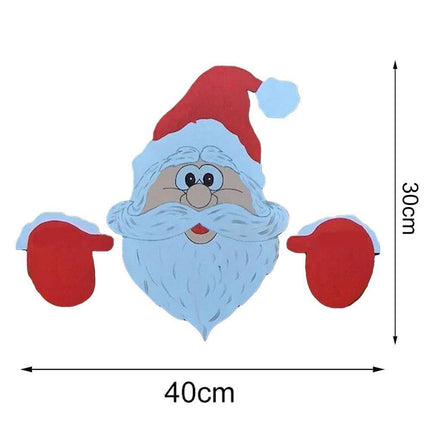 Santa Claus Fence Peeker Christmas Decoration Outdoor Festivity To The Occasion.