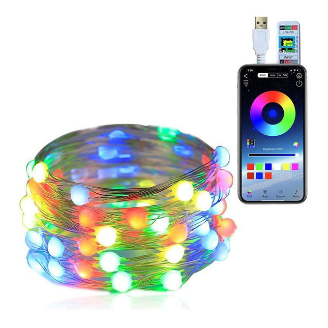 Smart String Lights RGB Color Changing Lights String APP Control For Bedroom Party Christmas Wall Decoration.