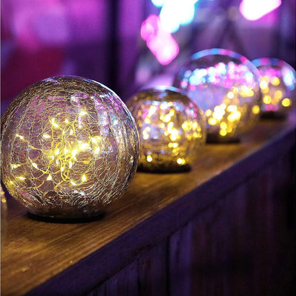 Solar Garden Light - Crack Glass Ball Lights Solar Lights Outdoor Garden Decorative Walkway Solar Lights for Garden.