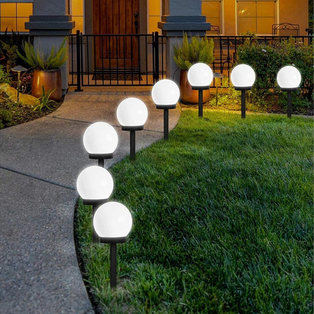 Solar Lights Outdoor, 6 Pack Solar LED Globe Powered Garden Light Waterproof for Yard Patio Walkway Landscape In-Ground Spike Pathway Cool White.