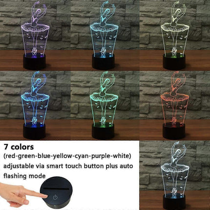 3D Optical Illusion Lamp LED Night Light Optical Illusions Night Lamp 7 Colors Touch Bedside Lamp.