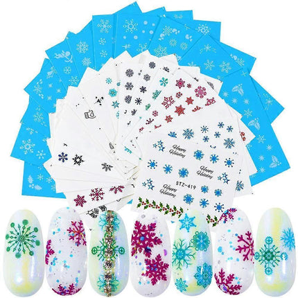 Christmas Nail Sticker New Year Water Decals Christmas Decoration Patch Watermark Nail Art Decoration.