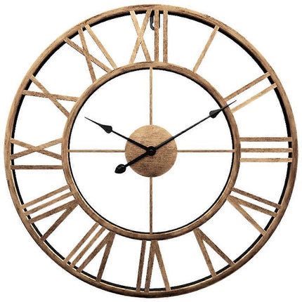 Decor Wall Clock European Retro Clock with Large Numerals Indoor Silent Battery Operated Metal Clock.