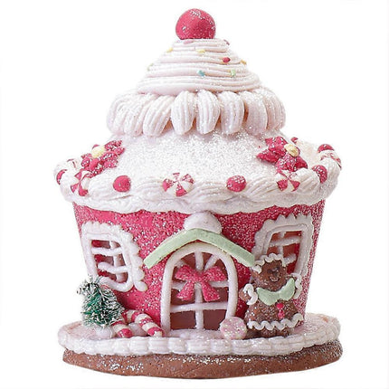 Decorative gingerbread house Christmas decoration for the Christmas tree with a castle candy.