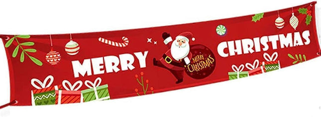 Christmas Decoration Banner, Merry Christmas Banner, Red Merry Christmas Banner, Merry Christmas Banner for Indoor and Outdoor.