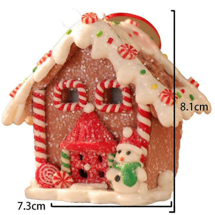 Christmas scene village houses LED lighting of Christmas buildings Christmas glowing small house.