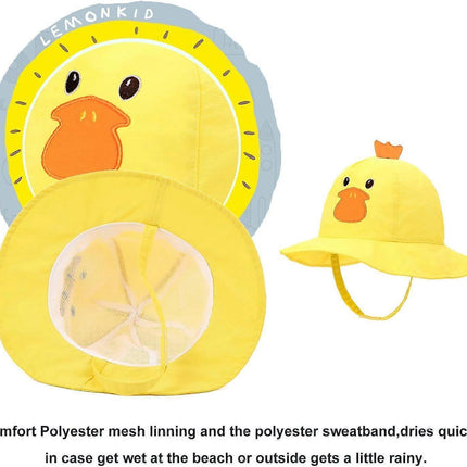 Cotton Animal Babies Bucket babies Sun Hats UPF 50+ Summer Hats Sun Protection for babies Babies babiess babiess Girls-Yellow 54cm.