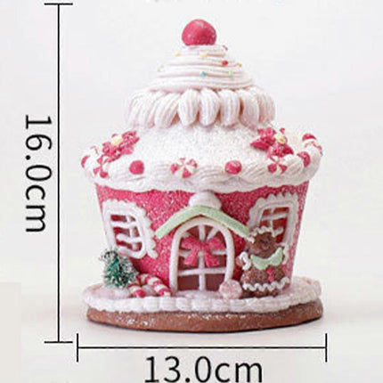 Decorative gingerbread house Christmas decoration for the Christmas tree with a castle candy.