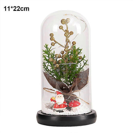 Glass Dome Christmas Plants Christmas Decorations Glass Dome Christmas Tree Branch with Lights.