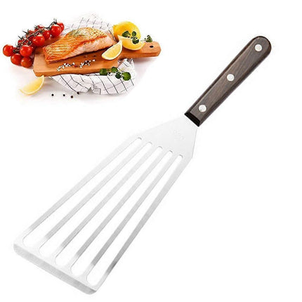 Heat Resistant Fish Spatula - Stainless Steel Metal Spatula for Non-Stick Pans - Premium Spatula.