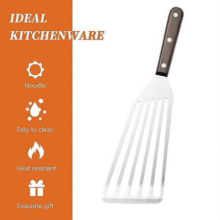 Heat Resistant Fish Spatula - Stainless Steel Metal Spatula for Non-Stick Pans - Premium Spatula.