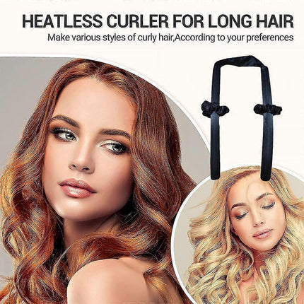 Heatless Hair Curlers For Long Hair, No Heat Silk Curls Headband Can To Sleep In Overnight, Soft Foam Hair Rollers, Curling Ribbon and Flexible.