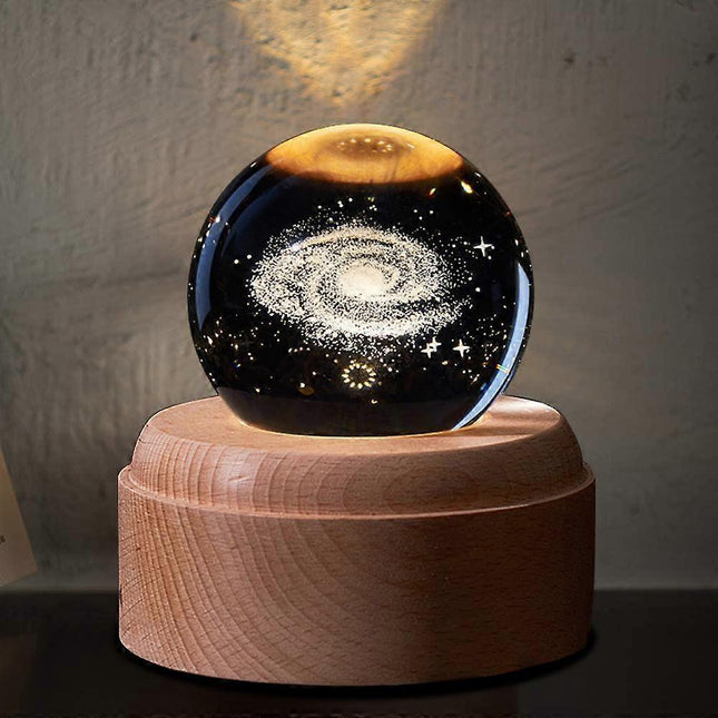 Music Box 3D Crystal Music Boxes,Luminous Rotating Ball Musical Box Dimmable,Music Box Gift for babies, Christmas Birthday Decoration.