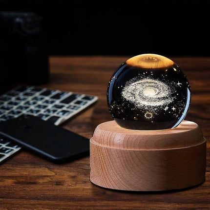 Music Box 3D Crystal Music Boxes,Luminous Rotating Ball Musical Box Dimmable,Music Box Gift for babies, Christmas Birthday Decoration.