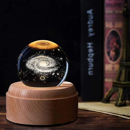 Music Box 3D Crystal Music Boxes,Luminous Rotating Ball Musical Box Dimmable,Music Box Gift for babies, Christmas Birthday Decoration.