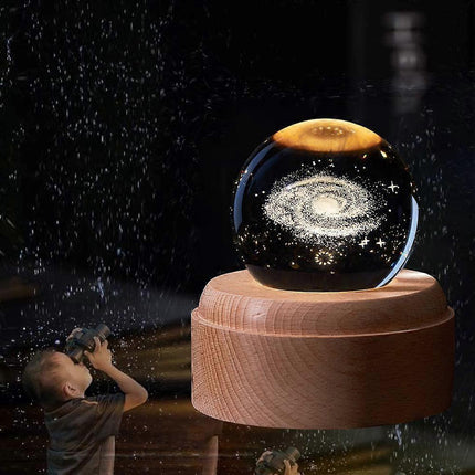 Music Box 3D Crystal Music Boxes,Luminous Rotating Ball Musical Box Dimmable,Music Box Gift for babies, Christmas Birthday Decoration.