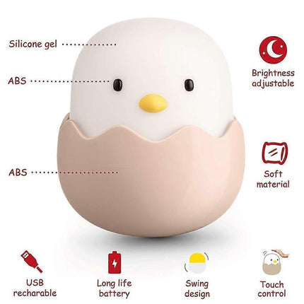 Nursing light dimmable - LED night light chick for Babies - silicone touch lamp for babies.