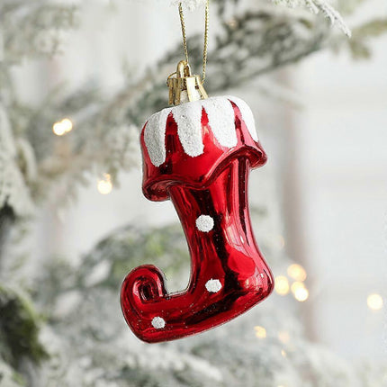 Plastic Christmas balls, Christmas tree decorations, Christmas balls, Christmas tree decorations, Christmas tree decorations (boots).