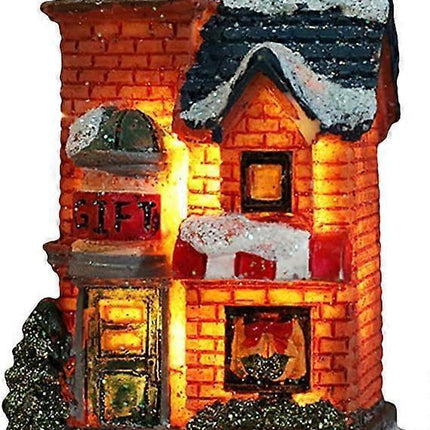 Santa Claus Wonderland Led Light Miniature Village Houses for Christmas Decorations Scene.
