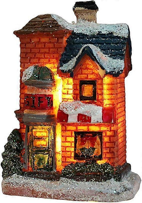 Santa Claus Wonderland Led Light Miniature Village Houses for Christmas Decorations Scene.