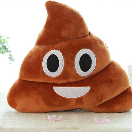 Shit Pillow Emoticon Emoji Gadget Plush Cotton-Toy fun pillow extra soft and fluffy-30 cm (brown).
