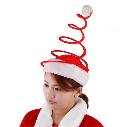 Spiral Spring for Santa Hat Santa Hat Spring Fan Santa Claus Hat Christmas Clothes Christmas Decorations.