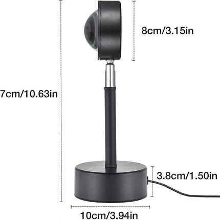 Sunset Projection Floor Lamp, Rainbow/Sunset Night Light Projector Led Light Lamp, 180-Degree Rotating Background Light.