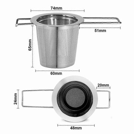 Tea Strainer Tea Filter Made of 304 Stainless Steel with Foldable Handle Design Reusable Extra Fine Mesh Strainer.