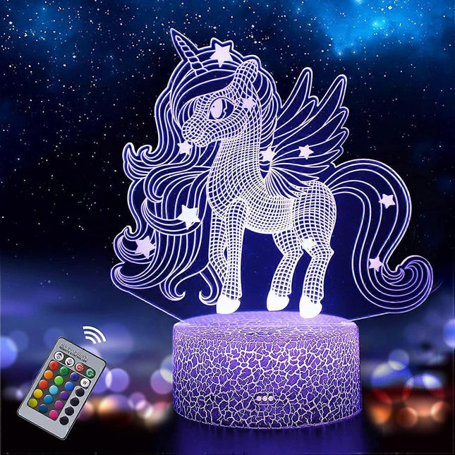 Unicorn night light for babies, unicorn toys for girls, color changing night lamp with remote control.