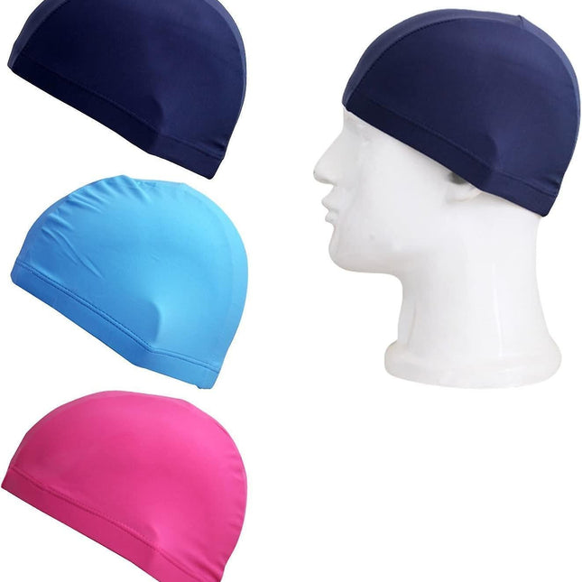 3PCS Solid Color Swim Cap Swimming Cap Swimming Hat for Teenager and Adult(not for Long Hair).
