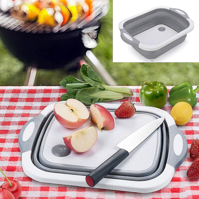 Camping Bowl 3-in-1 Portable Chopping Board Kitchen Board Drain Basket Foldable Bowl Washing Bowl.