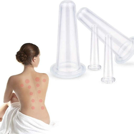 Silicone Facial Cupping Set Face And Eye Cupping Massage Kit Vacuum Massage Cup Anti-wrinkle And Anti-aging Natural Skin Care Beauty Tool(white)4pcs.
