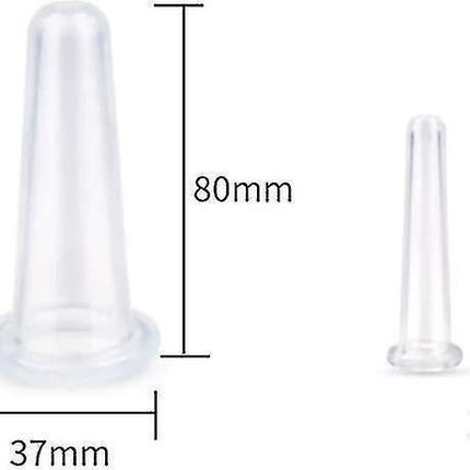 Silicone Facial Cupping Set Face And Eye Cupping Massage Kit Vacuum Massage Cup Anti-wrinkle And Anti-aging Natural Skin Care Beauty Tool(white)4pcs.