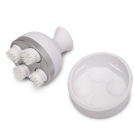Pet Head Massager, Soft Silicone Brush Head, Gentle Massage, Usb Charging, Electric Pet Massager 1pcs-white.