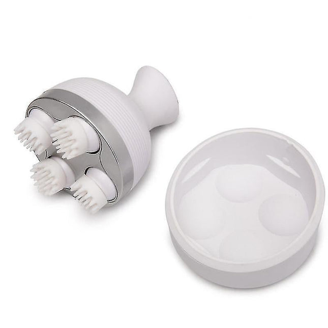 Pet Head Massager, Soft Silicone Brush Head, Gentle Massage, Usb Charging, Electric Pet Massager 1pcs-white.
