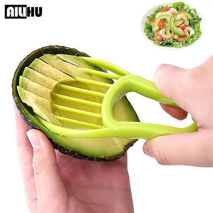 3 In 1 Avocado Slicer Shea Corer Butter Fruit Peeler Cutter Pulp Separator Plastic Knife Kitchen Vegetable Tools Kitchen Gadgets.