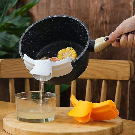 2pcs Kitchen Dedicated Spill Proof Round Edge Pot Deflector Pour Soup Funnel,duckbill Diversion Mouth Funnel,kitchen Pour Soup Strainer Deflector Tool.