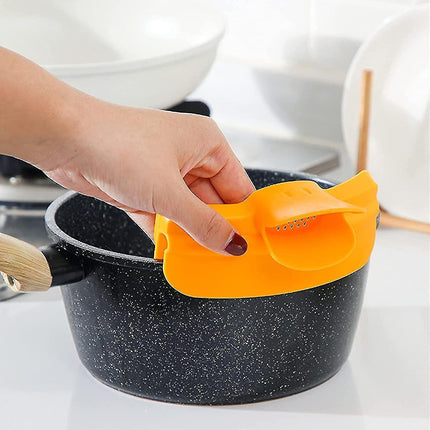 2pcs Kitchen Dedicated Spill Proof Round Edge Pot Deflector Pour Soup Funnel,duckbill Diversion Mouth Funnel,kitchen Pour Soup Strainer Deflector Tool.