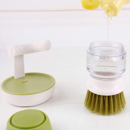 Palm Brush Upgraded,dish Brush Kitchen Soap Dispensing Brush With Storage Stand Dishes Mini Soap Liquid Brush For Kitchen Dish Pot Pan Sink.