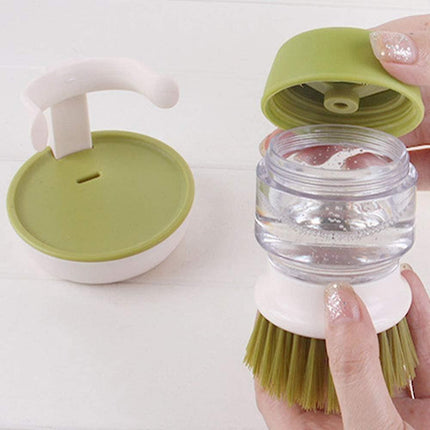 Palm Brush Upgraded,dish Brush Kitchen Soap Dispensing Brush With Storage Stand Dishes Mini Soap Liquid Brush For Kitchen Dish Pot Pan Sink.