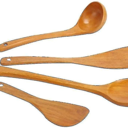 4 Pieces Kitchen Utensil Sets Wooden Cooking Utensil Set.
