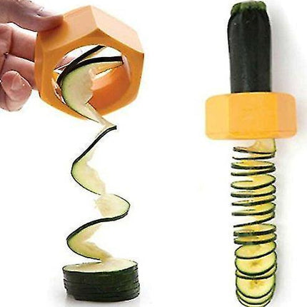 2pcs Creative Kitchen Gadget Spiral Cucumber Slicer Nut Shape Vegetable Cutter.