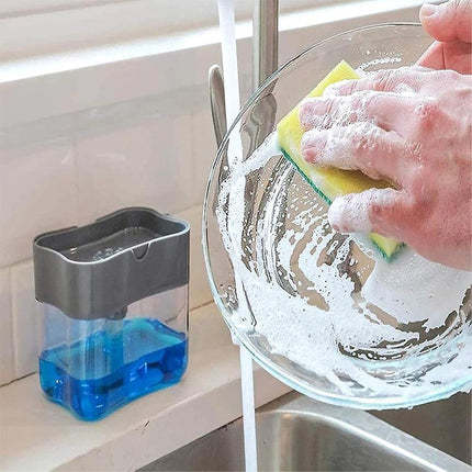 Soap Dispenser Pump With Sponge Manual Press To Clean Liquid Dispenser Container Manual Press Soap Storage Kitchen Tool.