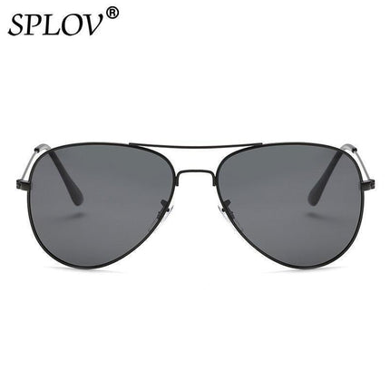 SPLOV Aviation Polarized Sunglasses Men and Women Brand Designer Pilot Sun Glasses Classic Coating Driving - Black Grey.