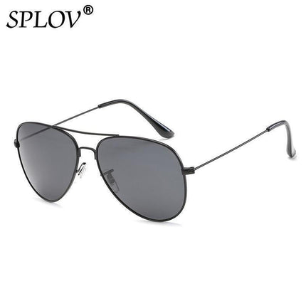 SPLOV Aviation Polarized Sunglasses Men and Women Brand Designer Pilot Sun Glasses Classic Coating Driving - Black Grey.