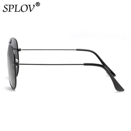 SPLOV Aviation Polarized Sunglasses Men and Women Brand Designer Pilot Sun Glasses Classic Coating Driving - Black Grey.
