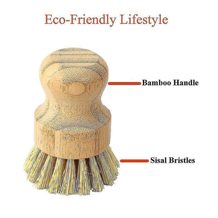 Bamboo Dish Scrub Brush Soap Dish Kitchen Wooden Dish Scrubber Cleaning Brush For Washing Dish Cast Iron Pan Pot.