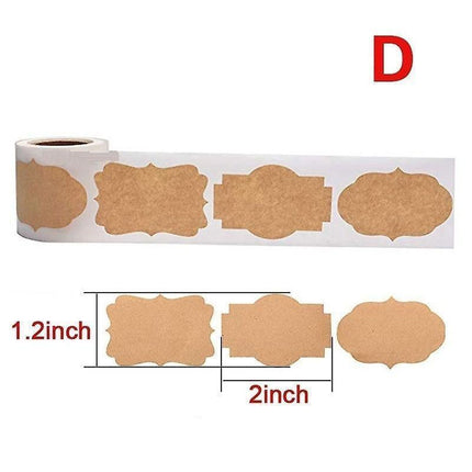 300pcs Vintage Blank Kraft Paper Sealing Sticker Diy Kitchen Classification Baking Packaging Self-adhesive Paper Label Gift Tags.