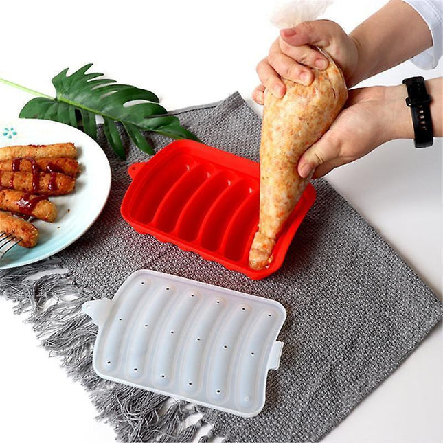 Silicone Sausage Maker Mold Diy Silicone Handmade Hamburger Hot Dog Mold Reusable Kitchen Accessories Gadget For Cake Baking Pie.